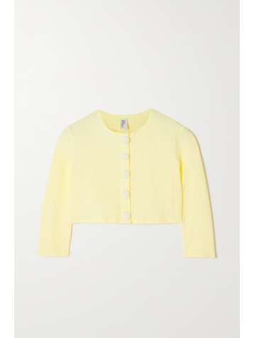LISA MARIE FERNANDEZ + NET SUSTAIN cropped seersucker cardigan