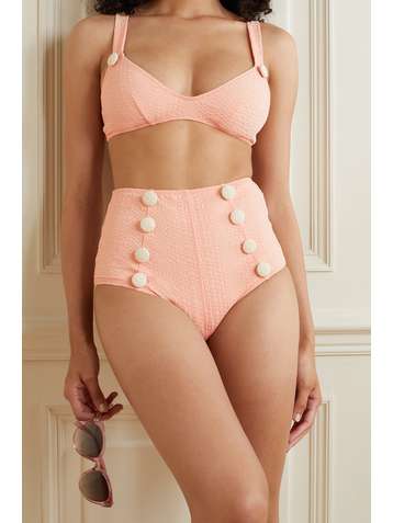 LISA MARIE FERNANDEZ + NET SUSTAIN Magdalena Bikini aus Seersucker