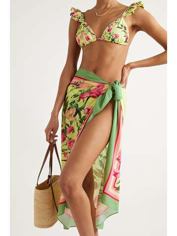 PATBO Tula Pareo aus Voile mit Blumenprint