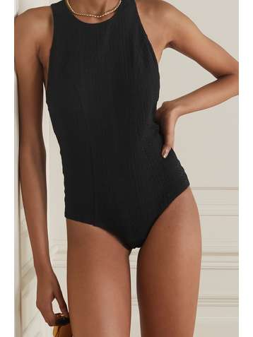 LISA MARIE FERNANDEZ Maillot de bain en crépon à boutons - NET SUSTAIN