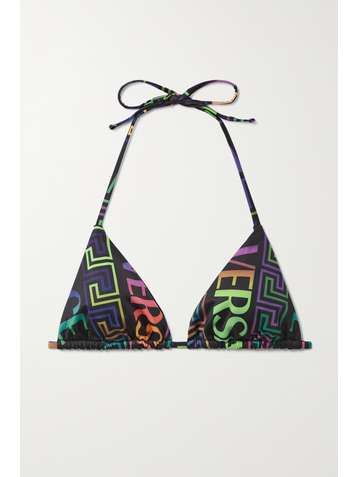 VERSACE Bedrucktes Triangel-Bikini-Oberteil