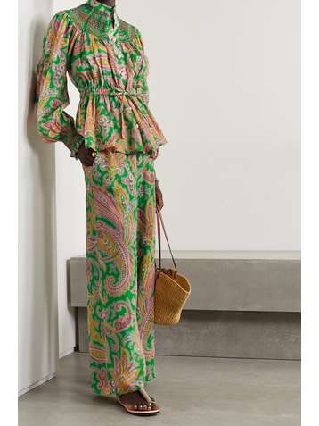 ZIMMERMANN Teddy paisley-print ramie wide-leg pants