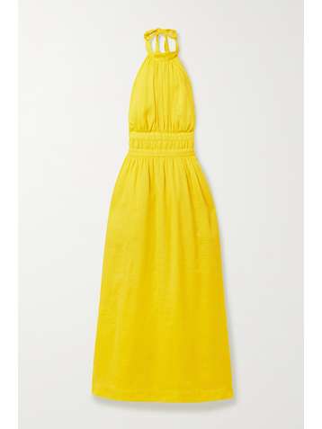 ZIMMERMANN Shelly linen halterneck midi dress