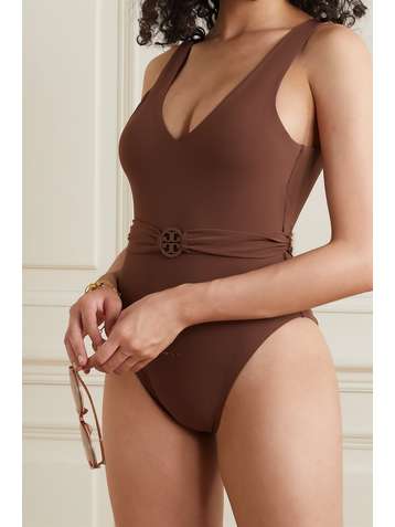 TORY BURCH Miller belted swimsuit