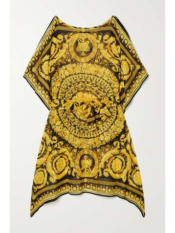 VERSACE Minikleid aus bedrucktem Seidenchiffon mit Cut-outs