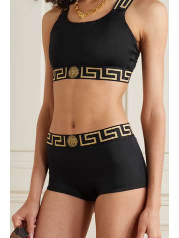 VERSACE Bikini-Höschen mit Jacquard-Besatz