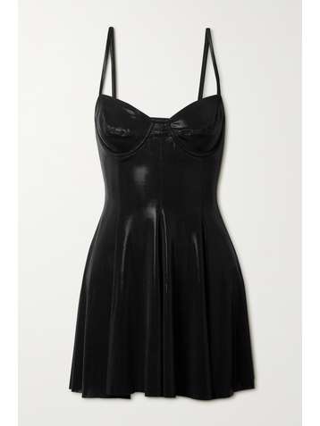 NORMA KAMALI Stretch-lamé swim dress and briefs set