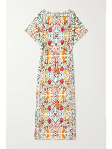 TORY BURCH Kaftan aus bedrucktem Voile aus einer Baumwoll-Seidenmischung