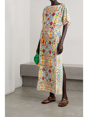 TORY BURCH Kaftan aus bedrucktem Voile aus einer Baumwoll-Seidenmischung