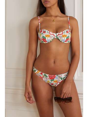 TORY BURCH Printed underwired bikini top