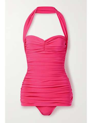 NORMA KAMALI Bill Mio ruched halterneck swimsuit