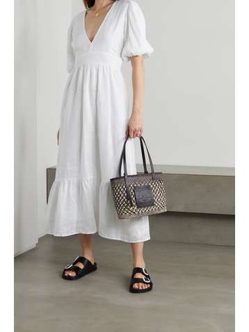 FAITHFULL THE BRAND + NET SUSTAIN Romilla tie-detailed tiered linen midi dress