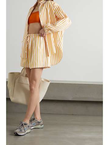 FAITHFULL THE BRAND + NET SUSTAIN Sereno striped cotton-poplin shorts