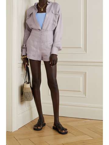 BONDI BORN Bari linen-twill shirt
