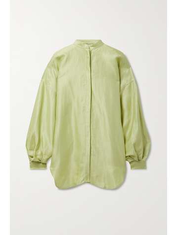 BONDI BORN Bretagne satin-twill mini shirt dress