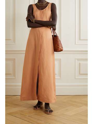 BONDI BORN Mallorca linen-blend maxi dress