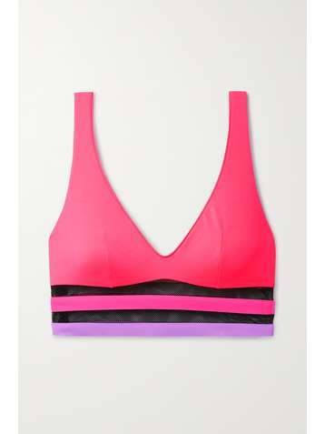 AGENT PROVOCATEUR Zenaya mesh-trimmed bikini top