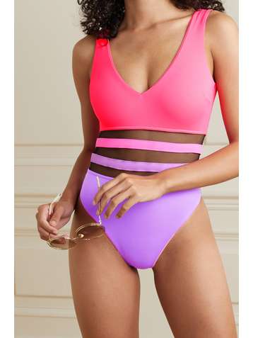 AGENT PROVOCATEUR Zenaya mesh-paneled swimsuit
