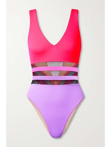 AGENT PROVOCATEUR Zenaya mesh-paneled swimsuit