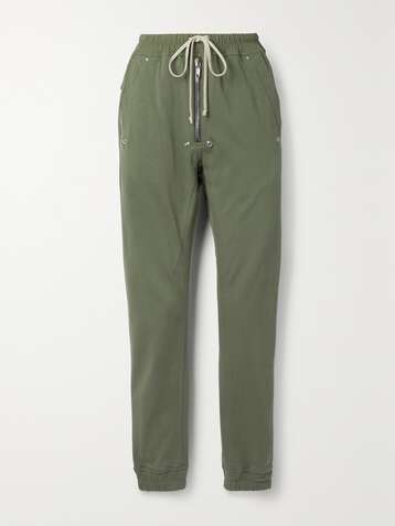 RICK OWENS Pantalon de survêtement en jersey de coton biologique à finitions en tissu technique