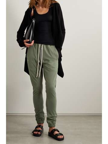 RICK OWENS Pantalon de survêtement en jersey de coton biologique à finitions en tissu technique
