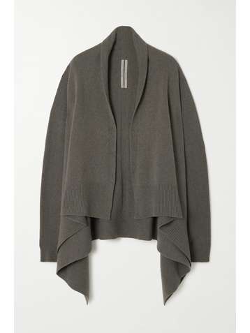 RICK OWENS Cardigan en cachemire et laine mélangés à drapés