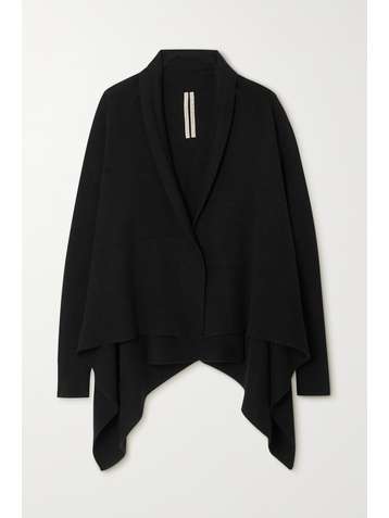 RICK OWENS Cardigan en cachemire et laine mélangés à drapés