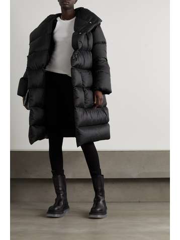 RICK OWENS Doudoune à capuche en tissu technique et en duvet