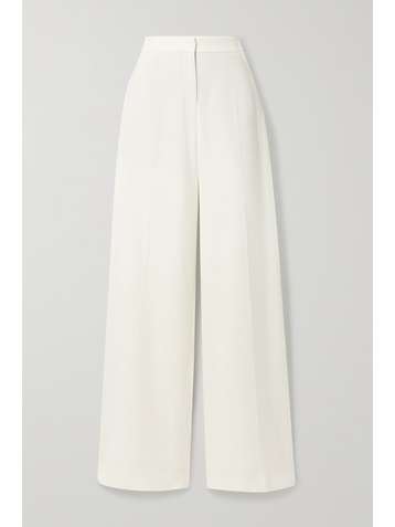 OSCAR DE LA RENTA Silk-blend crepe wide-leg pants