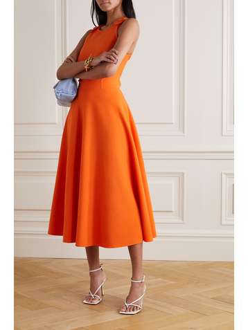 OSCAR DE LA RENTA Wool-blend midi dress