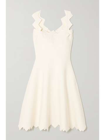 OSCAR DE LA RENTA Ribbed-knit mini dress
