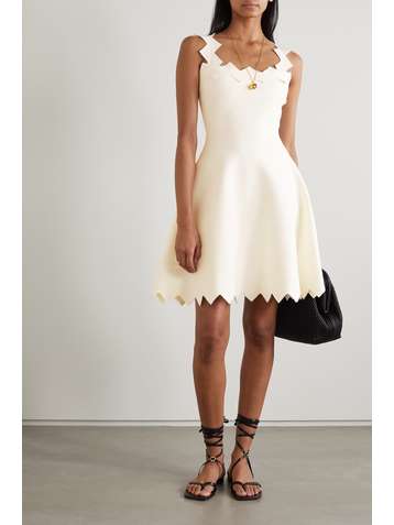 OSCAR DE LA RENTA Ribbed-knit mini dress
