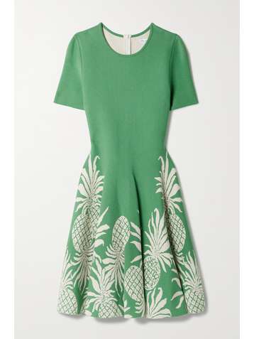 OSCAR DE LA RENTA Jacquard-knit mini dress