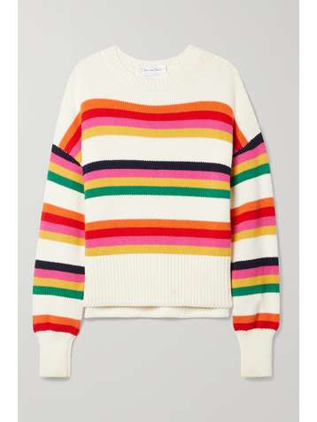 OSCAR DE LA RENTA Striped cotton sweater