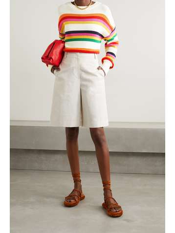 OSCAR DE LA RENTA Striped cotton sweater