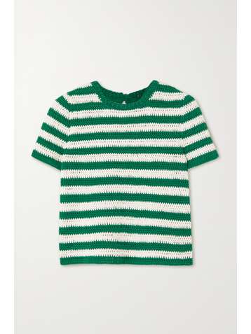 OSCAR DE LA RENTA Striped cotton sweater