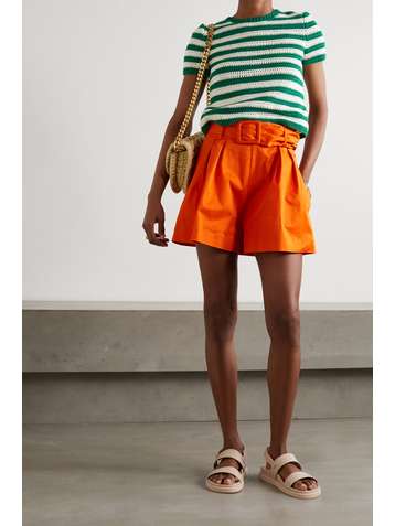 OSCAR DE LA RENTA Striped cotton sweater
