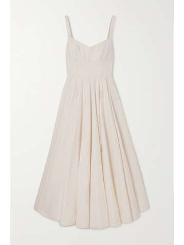 EMILIA WICKSTEAD Elita pleated denim midi dress