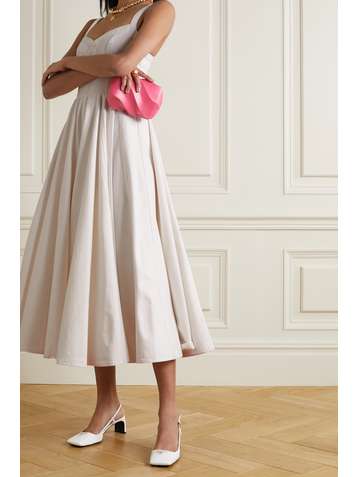 EMILIA WICKSTEAD Elita pleated denim midi dress
