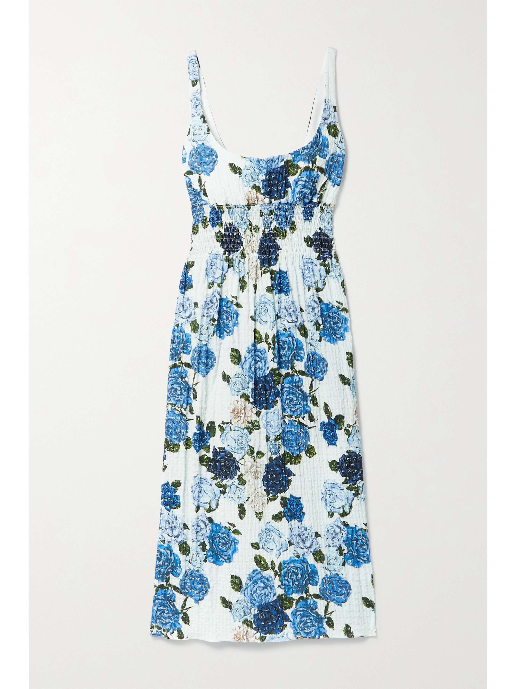 Blue Giovanna smocked floral-print 