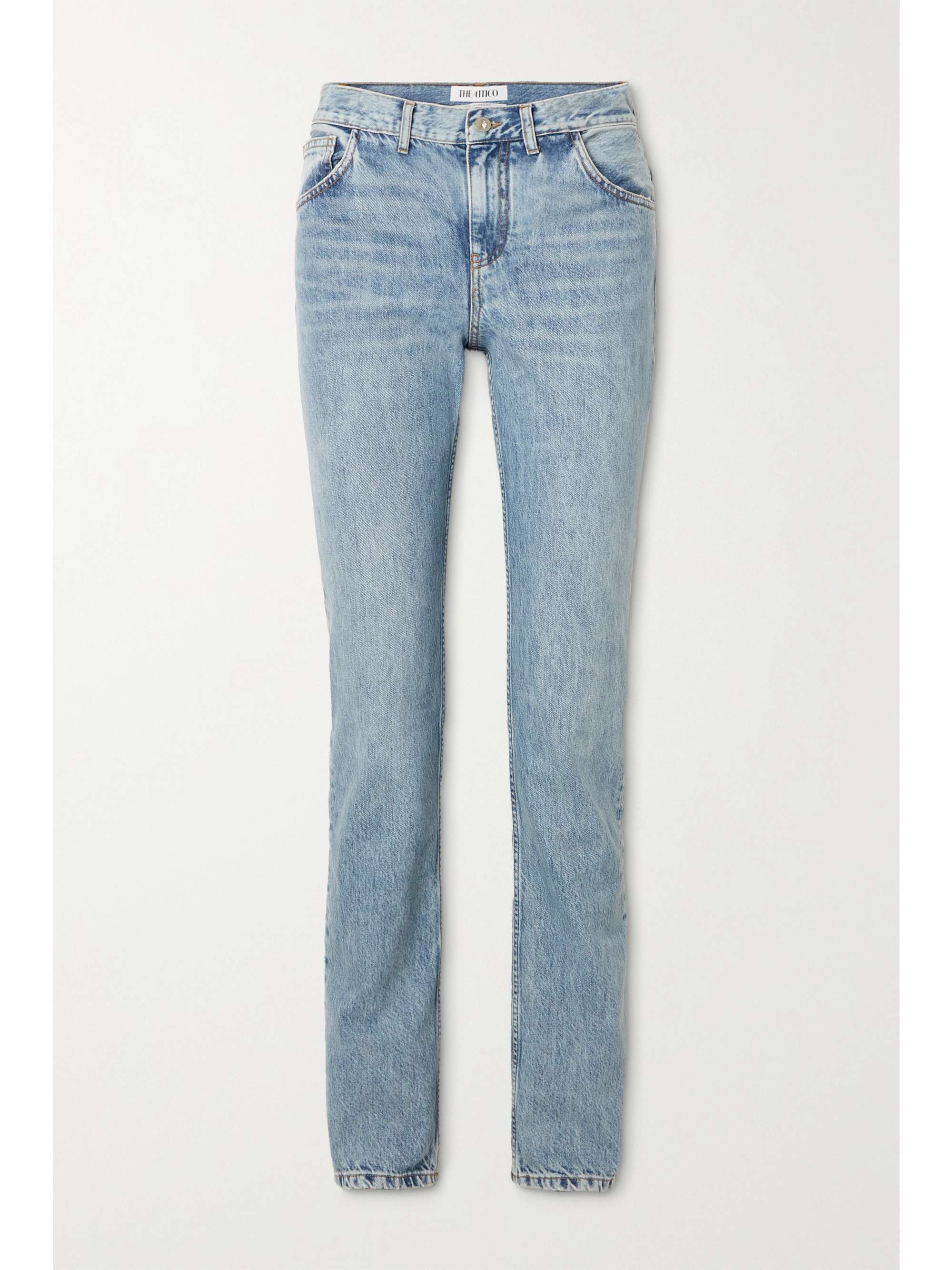 Light blue High-rise straight-leg jeans 