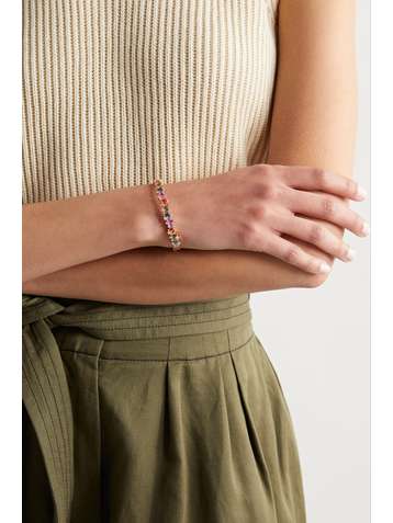 SUZANNE KALAN 18-karat rose gold, sapphire and diamond cuff