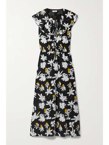 JASON WU Floral-print silk crepe de chine midi dress