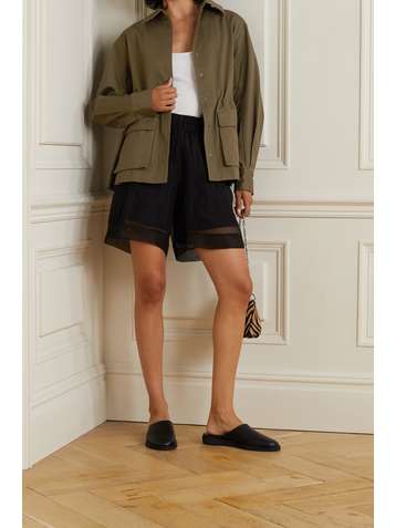 JASON WU Pleated cotton-twill jacket