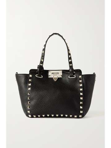 VALENTINO Valentino Garavani Rockstud mini textured-leather tote
