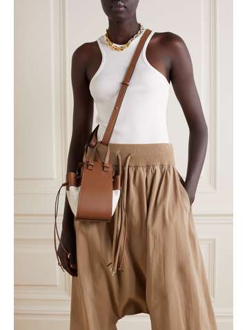 LOEWE Hammock mini leather and cotton-canvas tote