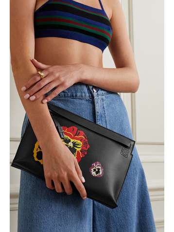 LOEWE + Joe Brainard Clutch aus Leder mit Einlegearbeit