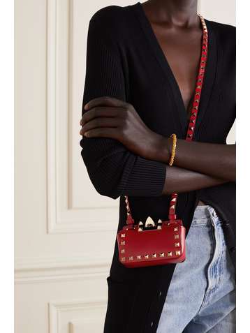 VALENTINO Valentino Garavani Rockstud leather cardholder