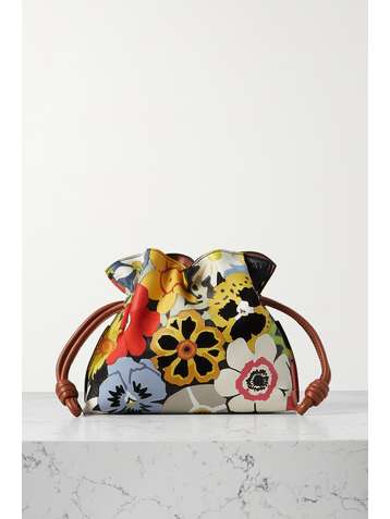 LOEWE Flamenco mini textured-leather and suede clutch