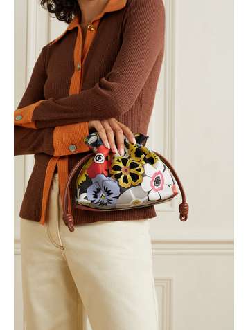 LOEWE Flamenco mini textured-leather and suede clutch